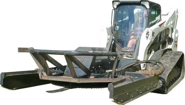 Mulcher Rental - Track Loader Skid Steer with Rotary Cutter